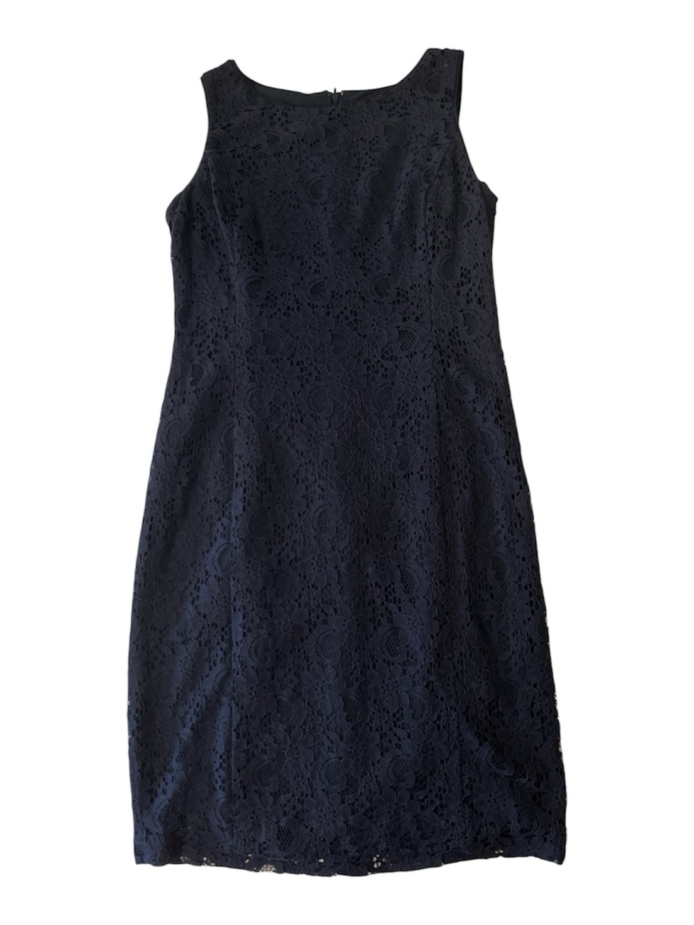 Lauren Ralph Lauren Sleeveless Navy Lace Sheath Dress Vintage Womens Sz 4
